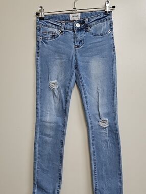 Hudson Distressed Skinny Jeans Light Blue Wash Size 10